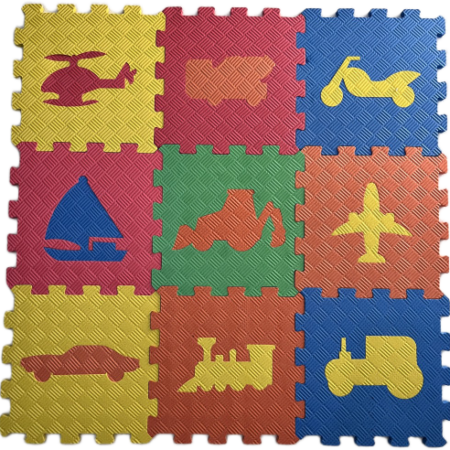 33x33 13 MM Puzzle Mat Taşıtlar