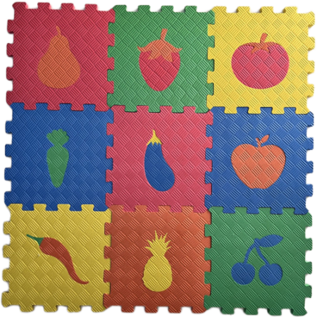33x33 13 MM Puzzle Mat  Sebze Meyve
